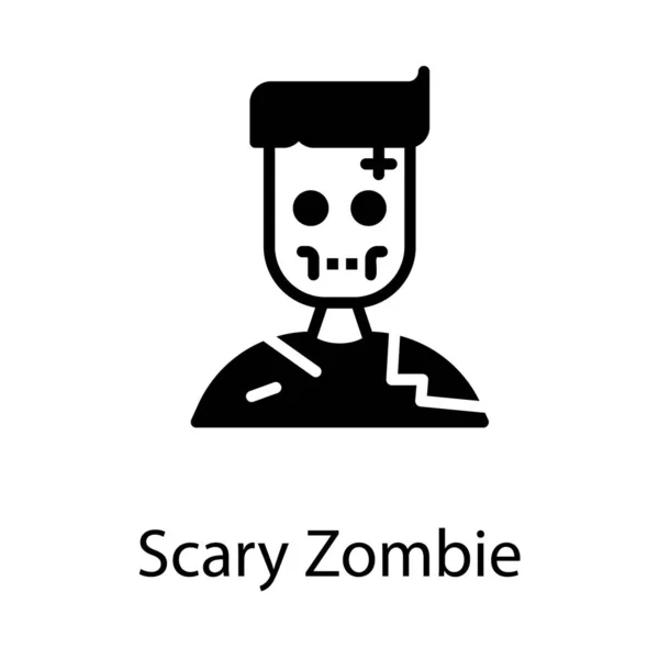 Ikona Strašidelné Zombie Tváře — Stockový vektor