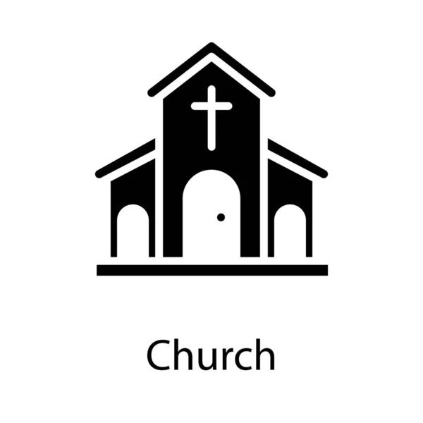 Церковна Будівля Гліф Ікона Дизайну — стоковий вектор