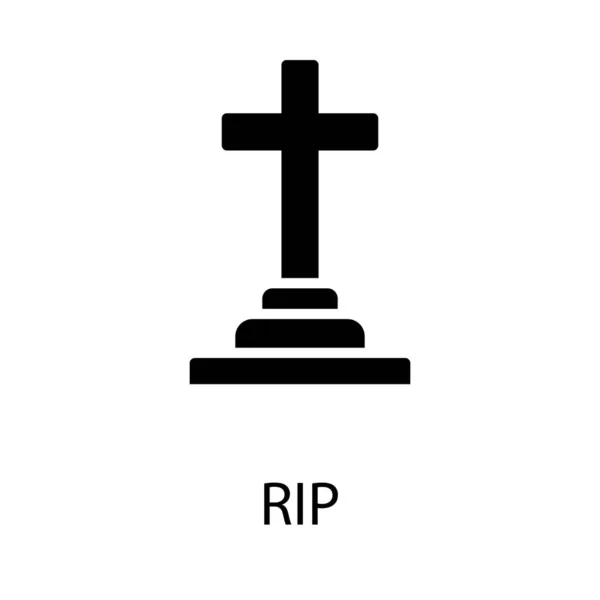 Glyph Vektor Design Gravestone — Stock vektor