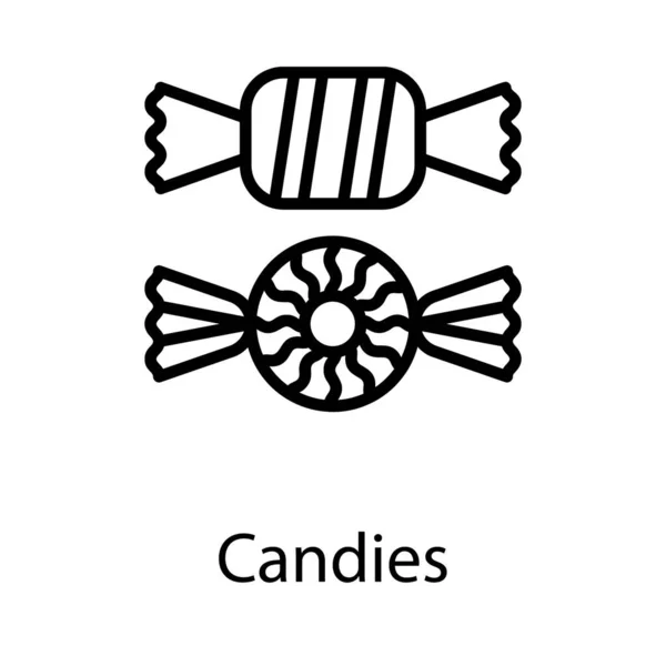 Línea Diseño Caramelos Icono — Vector de stock