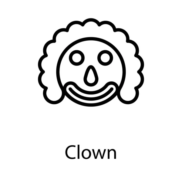 Conception Ligne Icône Clown — Image vectorielle