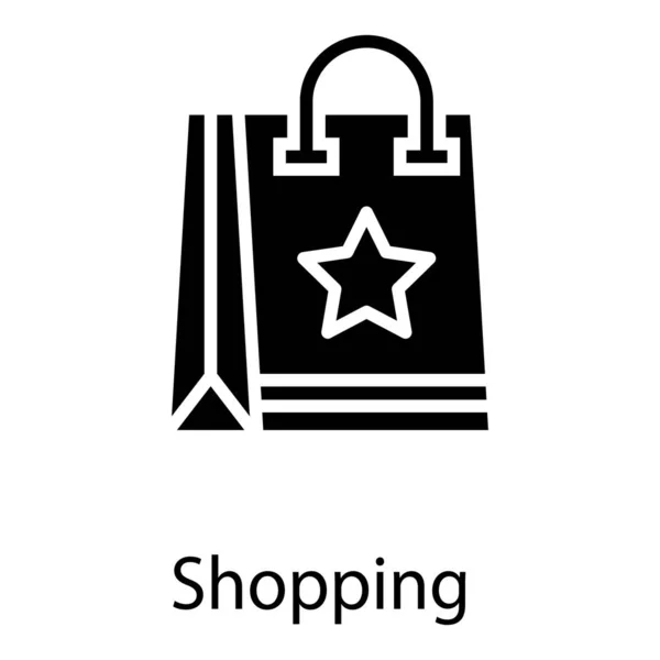 Shoppingbag Glyf Design Ikon — Stock vektor