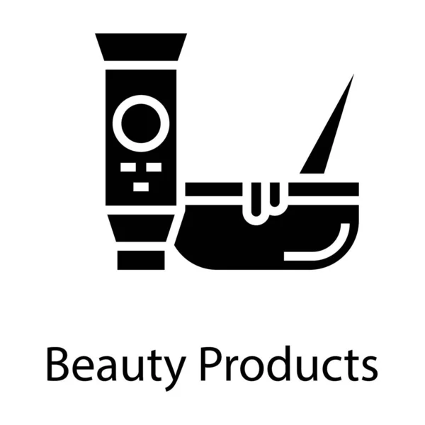 Icono Productos Belleza Diseño Sólido — Vector de stock
