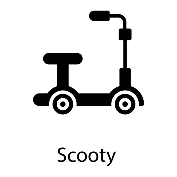 Icono Diseño Sólido Scooter Para Niños — Archivo Imágenes Vectoriales