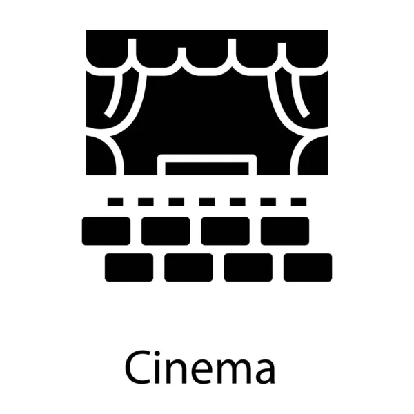 Kino Premiera Ikona Solidna Konstrukcja — Wektor stockowy