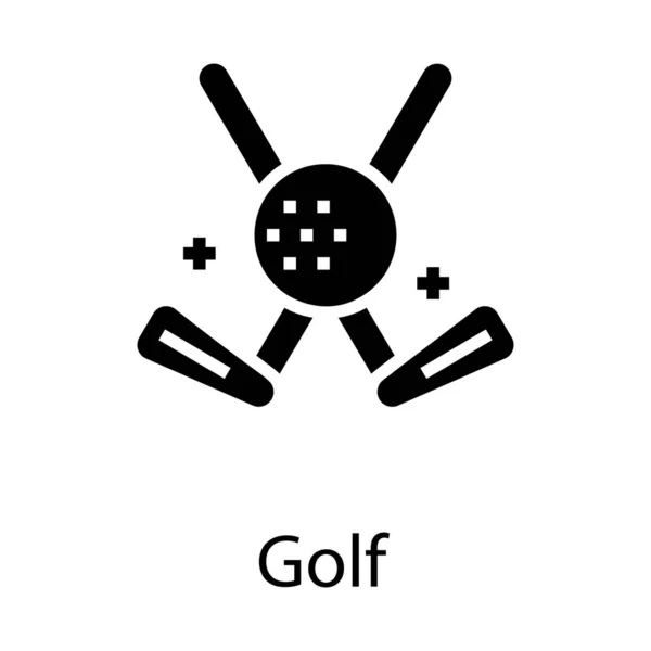 高尔夫游戏图标的固体设计 — 图库矢量图片