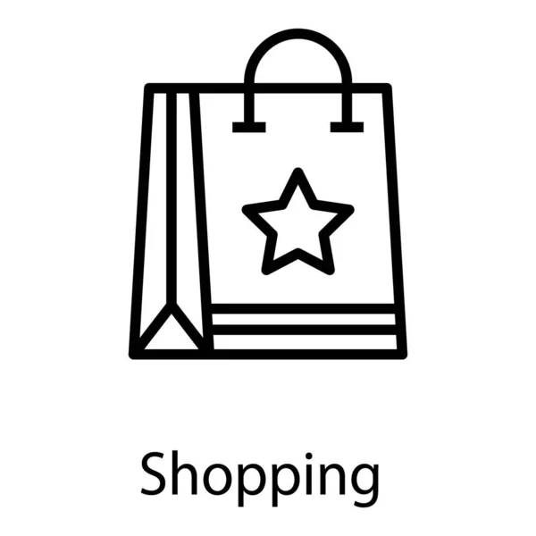 Shopping Bag Line Designicoon — Stockvector