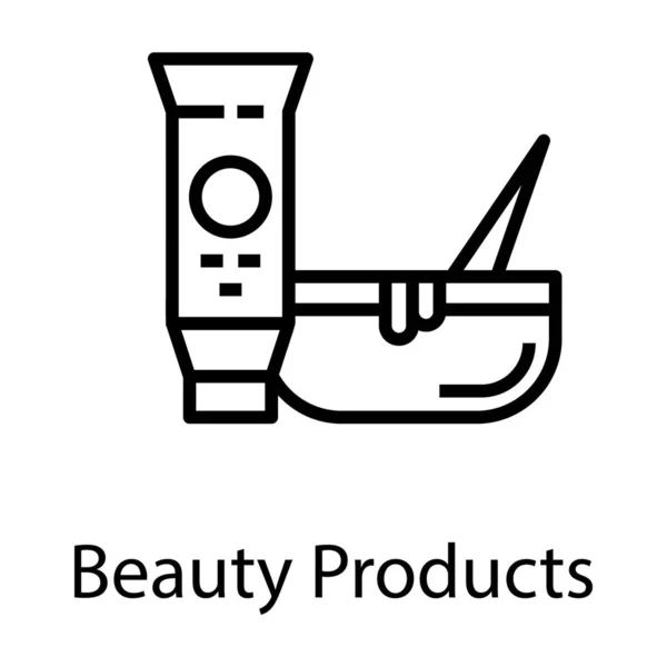Icono Productos Belleza Diseño Línea — Vector de stock