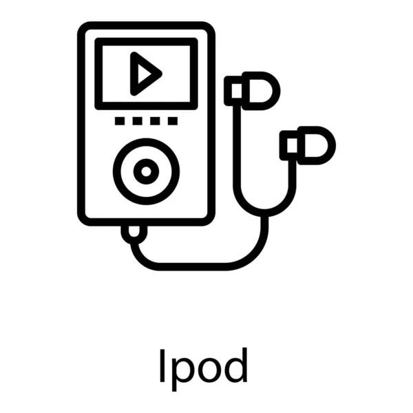 Ícone Ipod Projeto Vetor Linha — Vetor de Stock