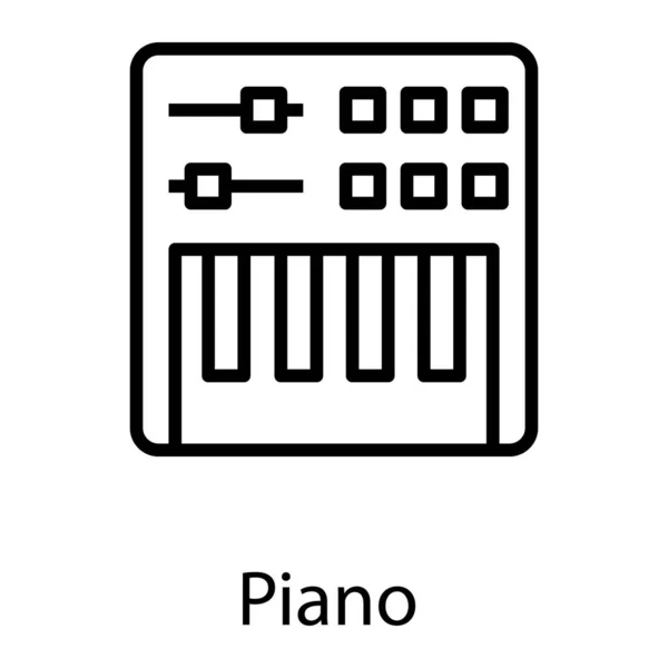 Design Ícone Piano Vetor Linha — Vetor de Stock