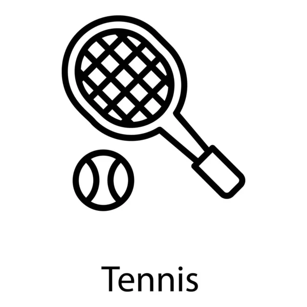 Tennis Ikone Linienvektordesign — Stockvektor