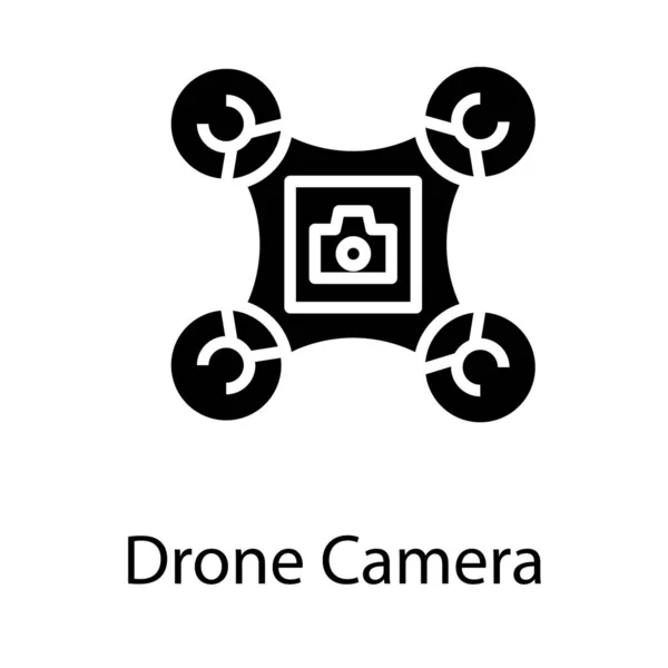 Solides Vektor Design Der Drohnen Kamera — Stockvektor
