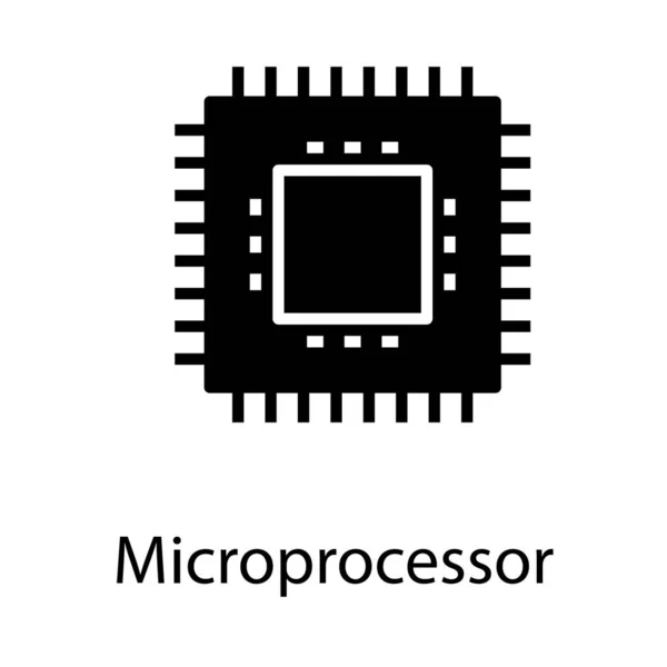 Mikroprosesor Dalam Ikon Desain Glif - Stok Vektor