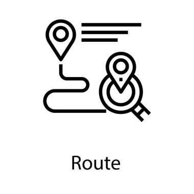 Satır tasarımında rota simgesi.