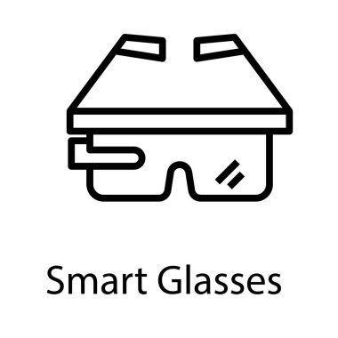 Vr gözlük simge çizgi tasarımı.