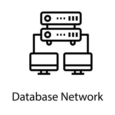 Veritabanı ağ çizgisi simgesi tasarımı 