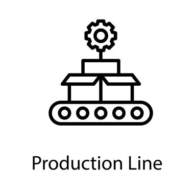 üretim çizgisi simgesinin satır tasarımı.