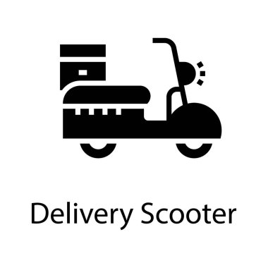Katı tasarımda teslimat scooter simgesi 