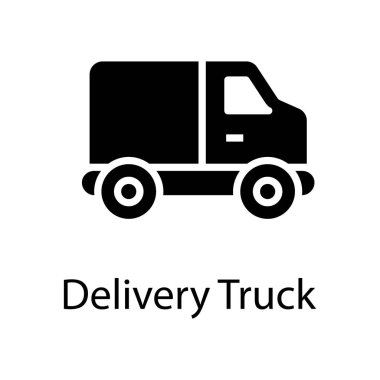 Katı tasarımda teslimat kamyonu simgesi
