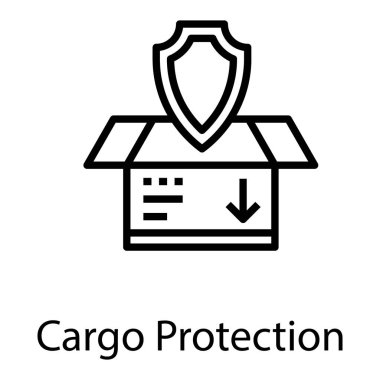 Satır tasarımında paket koruması simgesi.