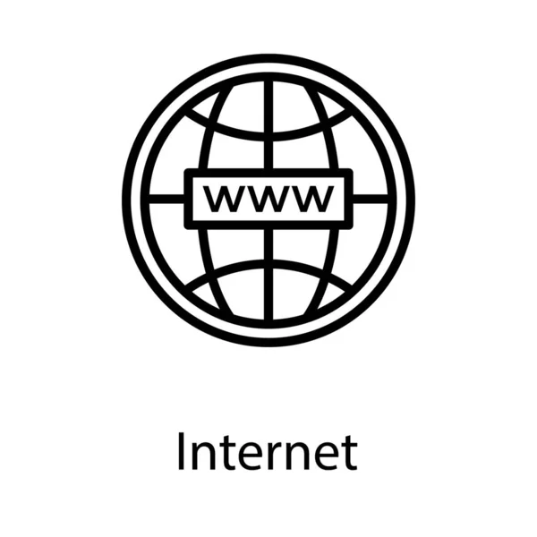 World Wide Web Icon Line Design — Stockvektor