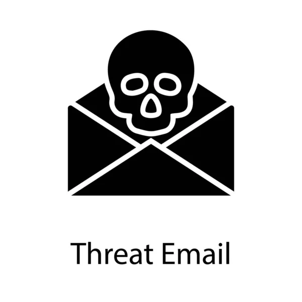 Icono Amenaza Email Diseño Sólido — Archivo Imágenes Vectoriales