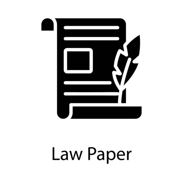 Glyph Tasarımında Eski Hukuk Kağıdı Simgesi — Stok Vektör