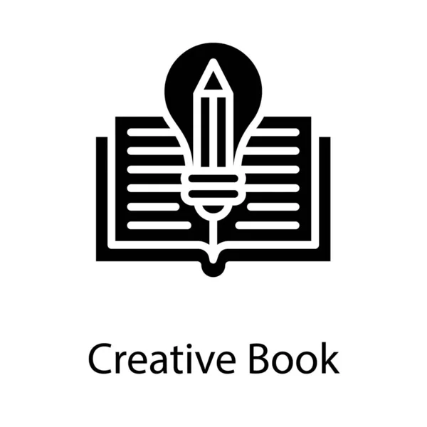 Ícone Livro Criativo Design Preenchido — Vetor de Stock