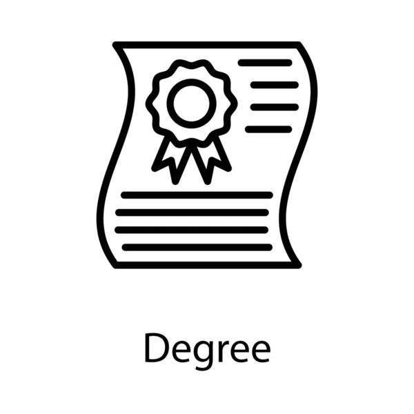 Certificate Icon Design Line Vector — Stock Vector