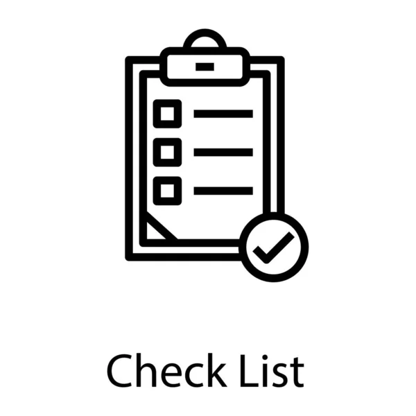 Icono Línea Lista Verificación Verificada — Archivo Imágenes Vectoriales