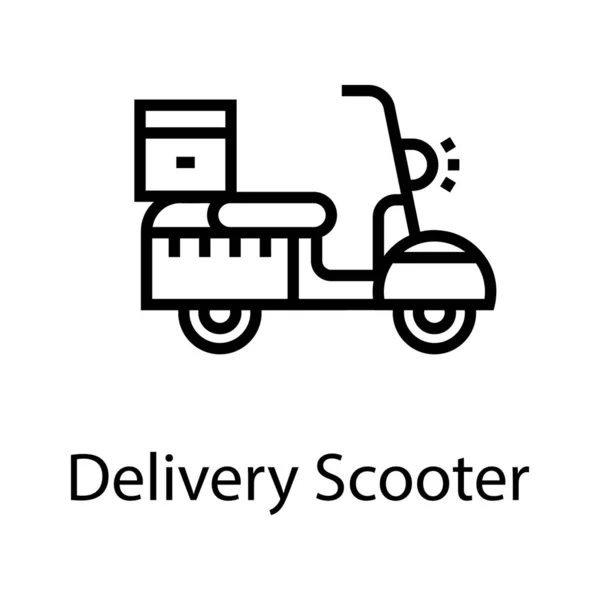 Icono Scooter Entrega Diseño Línea — Vector de stock