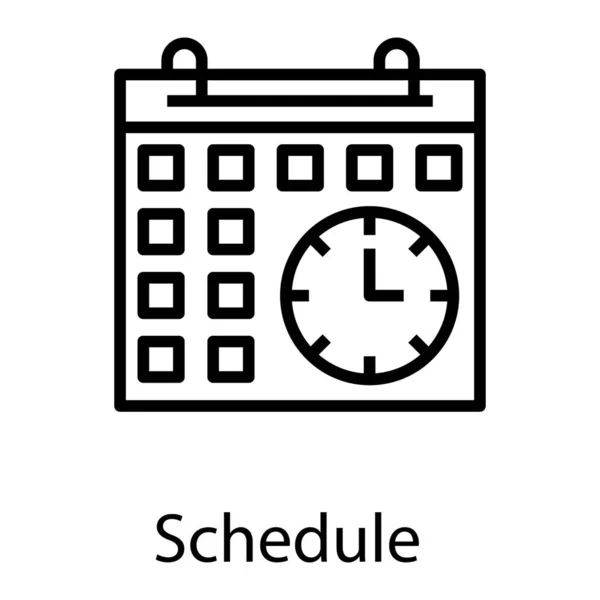 Icono Planificación Del Tiempo Línea Vector — Vector de stock