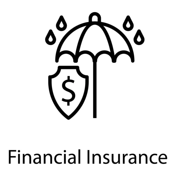 Financial Insurance Icon Line Design — Stock Vector