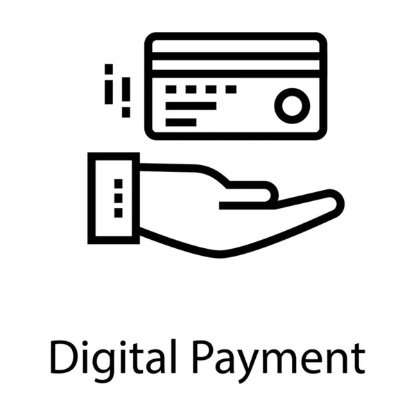 Digitale Betaling Line Icon Design — Stockvector