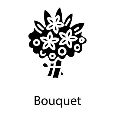 Glyph vektöründe buket simgesi 