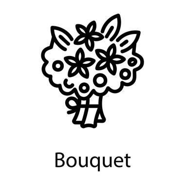 Satır vektöründe buket simgesi 