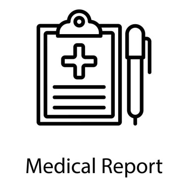 Satır tasarımında tıbbi reçete simgesi 