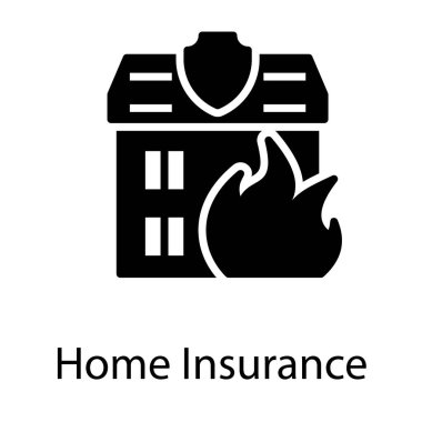 Katı ev sigortası simgesi vektör 