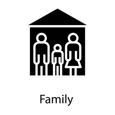 Aile evi katı simge vektörü 