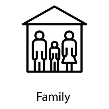Aile evi satır simgesi vektörü 