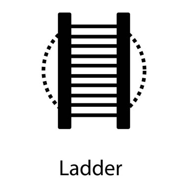 Kurtarma merdiveni vektörünün Glyph simgesi 