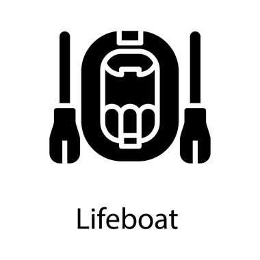 Su sporları kürek glif simgesi