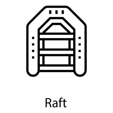 Su kurtarma rafting hattı simgesi