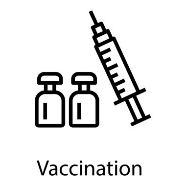 Çizgili tasarımda aşı simgesi 