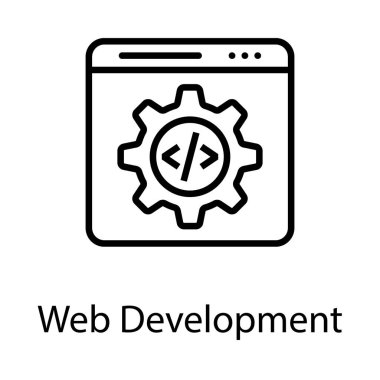 Web sayfası geliştirme simgesinin satır tasarımı