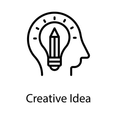 Yaratıcı düşünme simgesi vektör çizgi tasarımı 