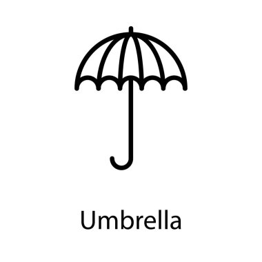 Çizgi tasarımında güneşlik şemsiye vektörü 