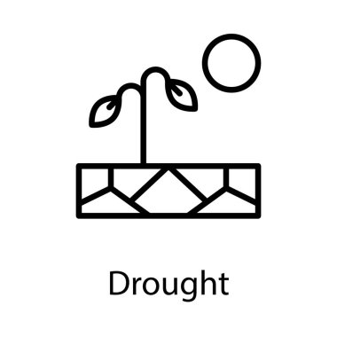 Çizgi tasarımında doğal kuraklık vektörü 