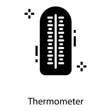 Katı tasarımda sıcaklık termometre vektörü 