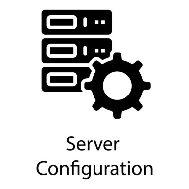 Dolgulu tasarımda veri sunucusu ayarı simgesi.